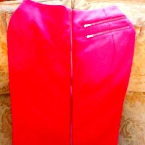 Hot Pink Pencil Skirt with Zippers